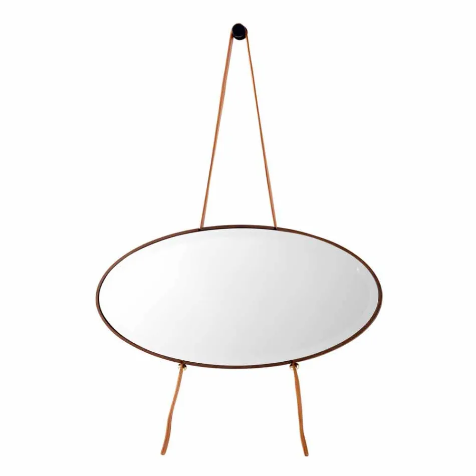 Vægmonteret spejl / gulvstativ massivt træ Grilli York lavet i Italien Viadurini