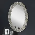 Moderne håndlavet gran træ væg spejl lavet i Italien Filippo Viadurini