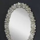 Moderne håndlavet gran træ væg spejl lavet i Italien Filippo Viadurini