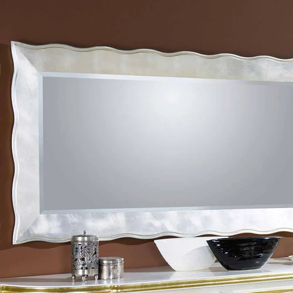 Håndlavet rektangulært italiensk vægspejl lavet i Italien Simone Viadurini