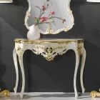 Fir-wood væg spejl, konsol, lavet i Italien mdf top Gianluca Viadurini