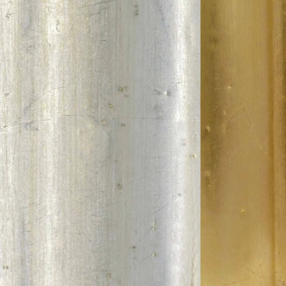 Væg spejl guld, sølv håndlavet træ lavet Italien Michele Viadurini