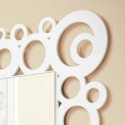 Moderne design hvid firkantet væg spejl med træ dekorationer - boble Viadurini