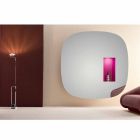 Vægspejl med LED-lys og lyserød rum Minimal Design Stue - Matrix Viadurini