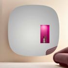 Vægspejl med LED-lys og lyserød rum Minimal Design Stue - Matrix Viadurini