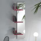 Vægspejl og 3 hylder i luksuriøst design farvet metal - Noelle Viadurini