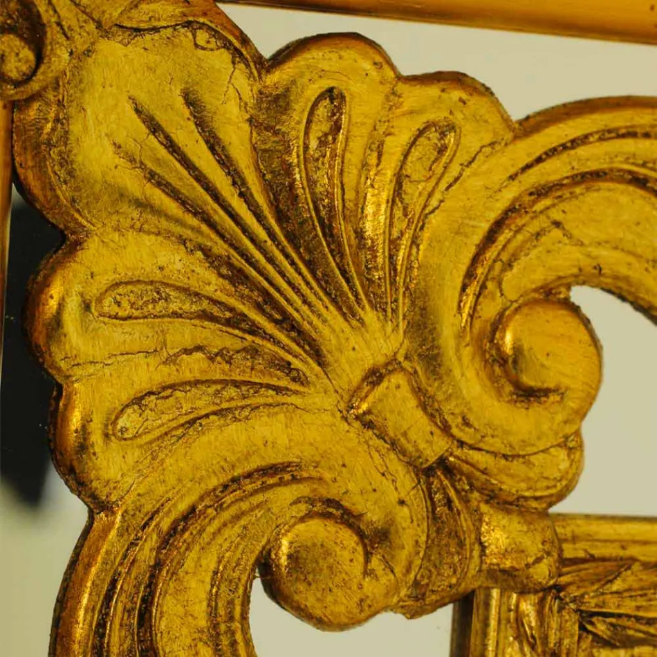 Væg spejl i rektangulært træ produceret i Italien af Valentino Viadurini