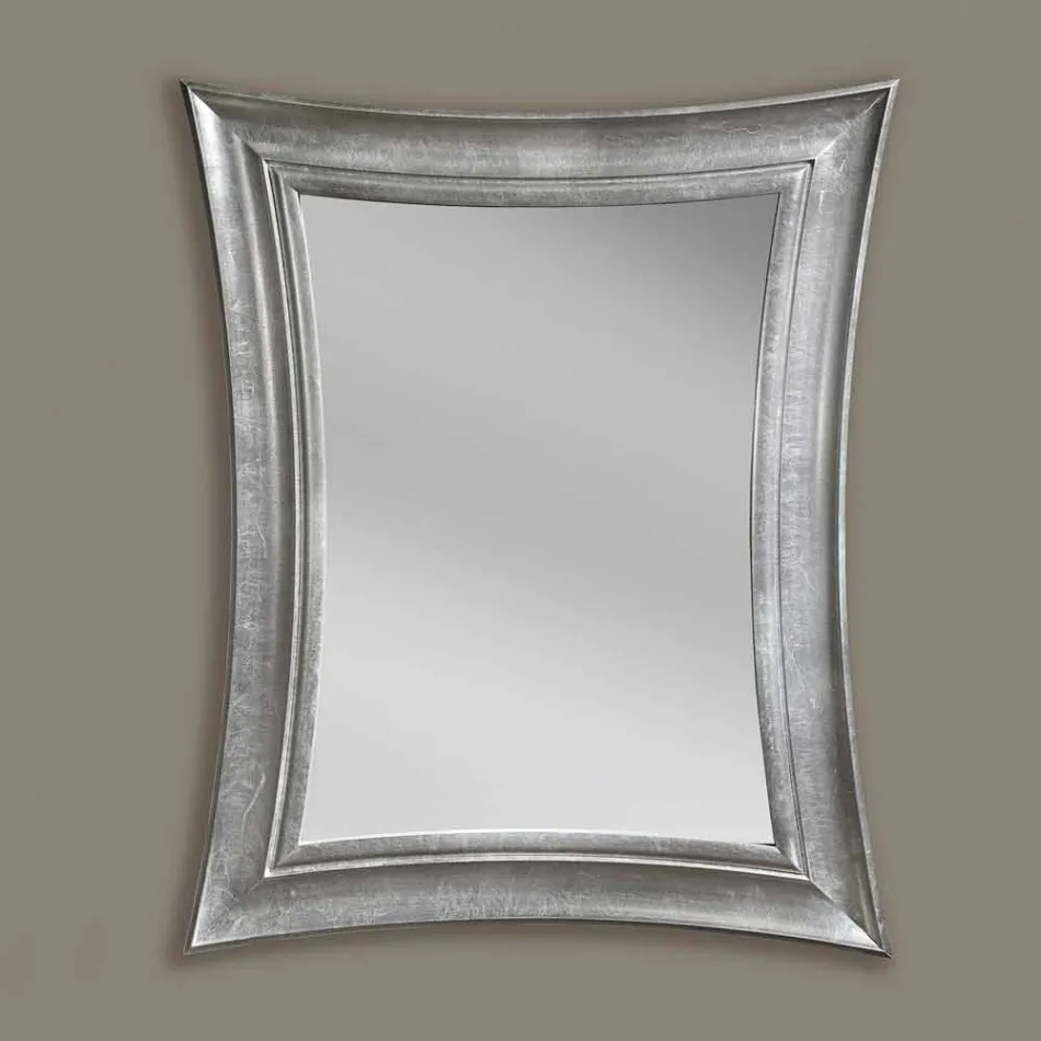 Sandro håndlavet rektangulært trævægspejl lavet Italien Viadurini