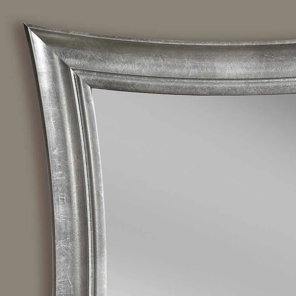 Sandro håndlavet rektangulært trævægspejl lavet Italien Viadurini