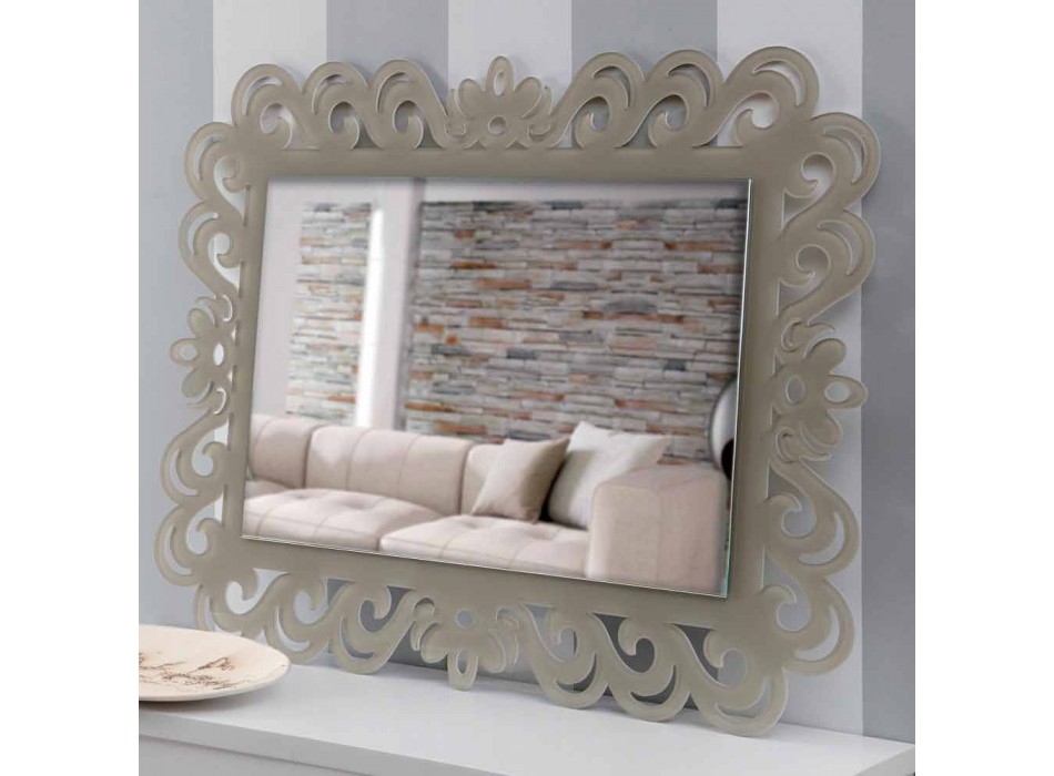Moderne design rektangulær væg spejl i plexiglas-tortora - Selly Viadurini