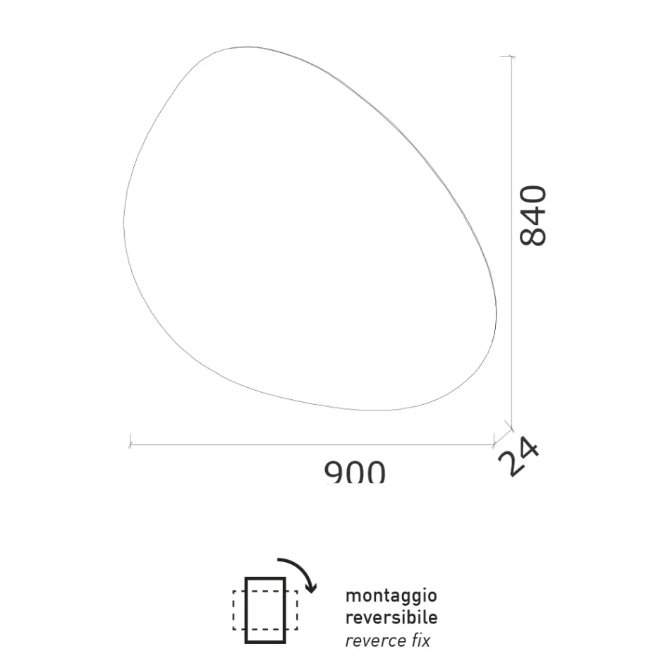 Spejl med vendbar LED-baggrundsbelysning Made in Italy - Talk Viadurini