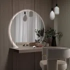 Spejl med LED-baggrundsbelysning kun på den cirkulære side Made in Italy - Make Viadurini