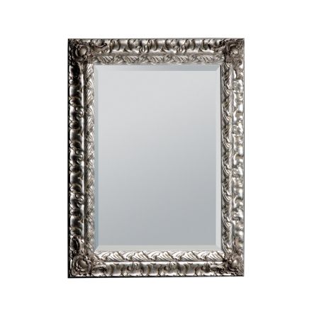 Spejl med jordspejl og sølvbladsramme Lavet i Italien - Roua Viadurini