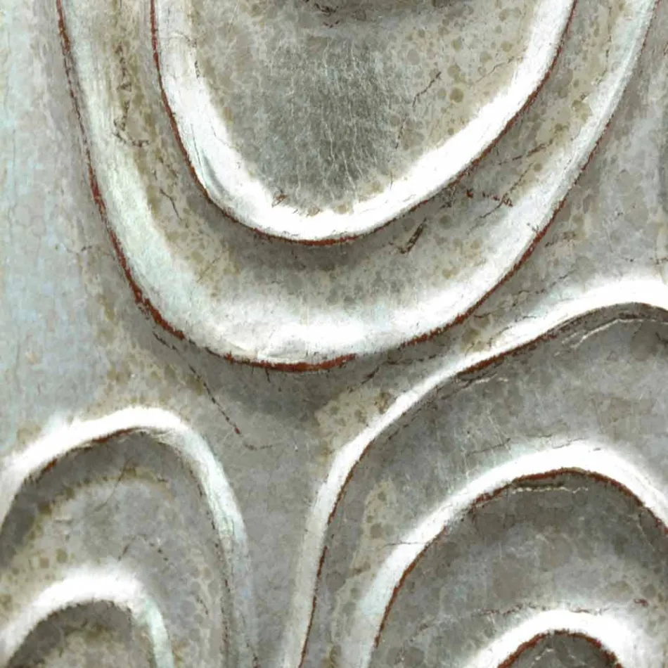 Guld, hvidt og sølvvægspejl lavet af træ Eugenio lavet i Italien Viadurini