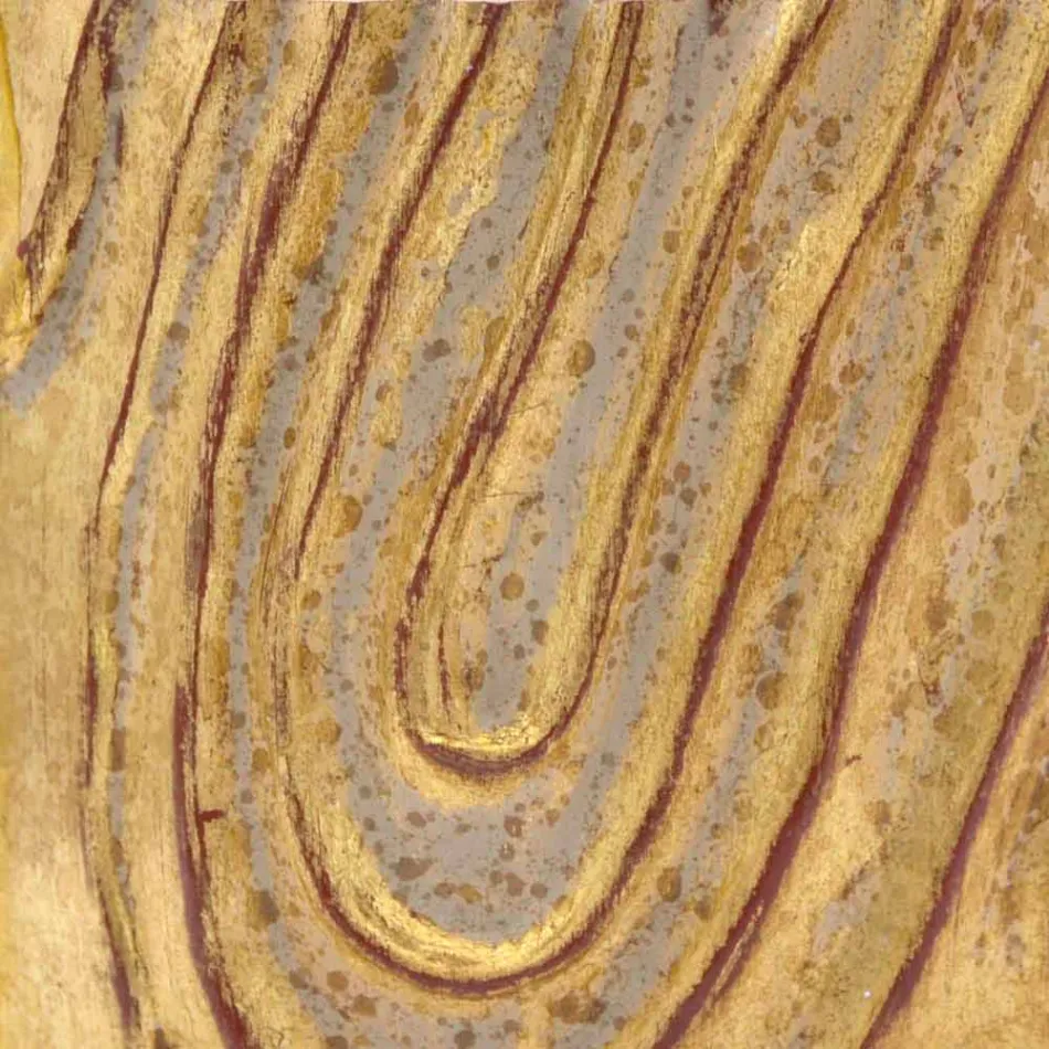 Guld, hvidt og sølvvægspejl lavet af træ Eugenio lavet i Italien Viadurini