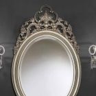 Sølv ovalt vægspejl, håndlavet guld produceret i Italien Giorgio Viadurini