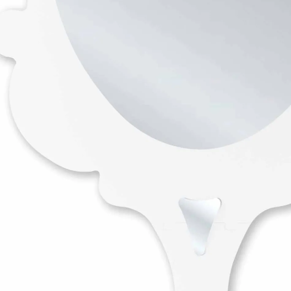 Spejl fra hvid væg med stel dekoreret Sne Made in Italy Viadurini