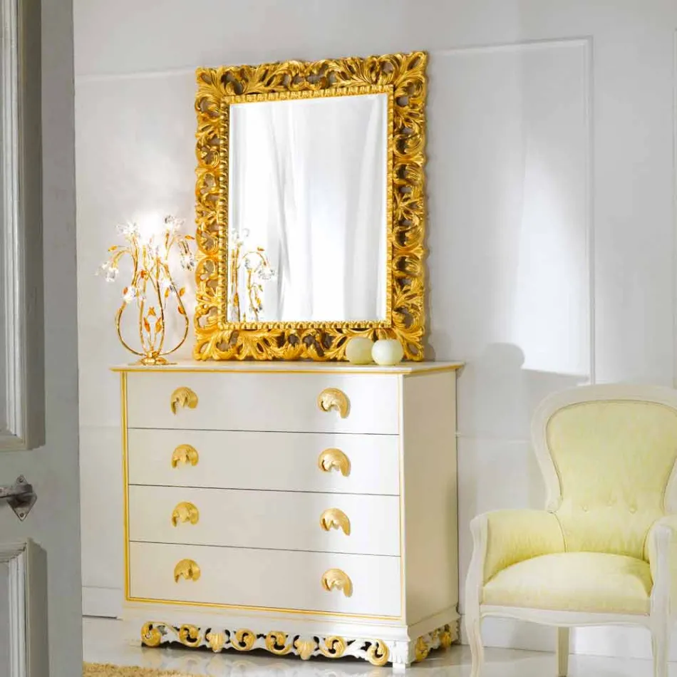 Væg spejl klassisk design Ives, 100x120 cm Viadurini