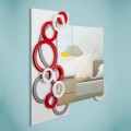 Moderne design væg spejl hvid rød grå i træ - illusion