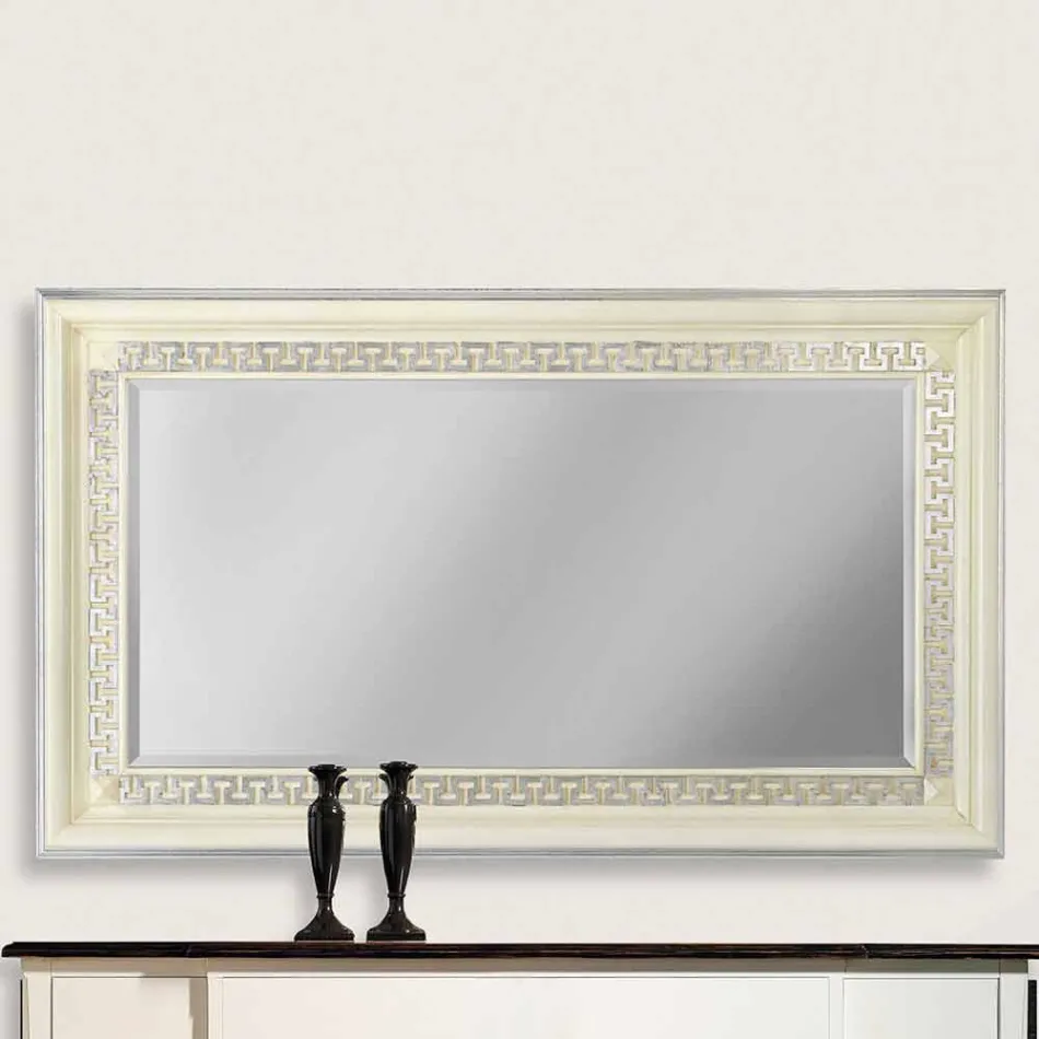 Håndlavet væg spejl i gran træ i Italien Maicol Viadurini