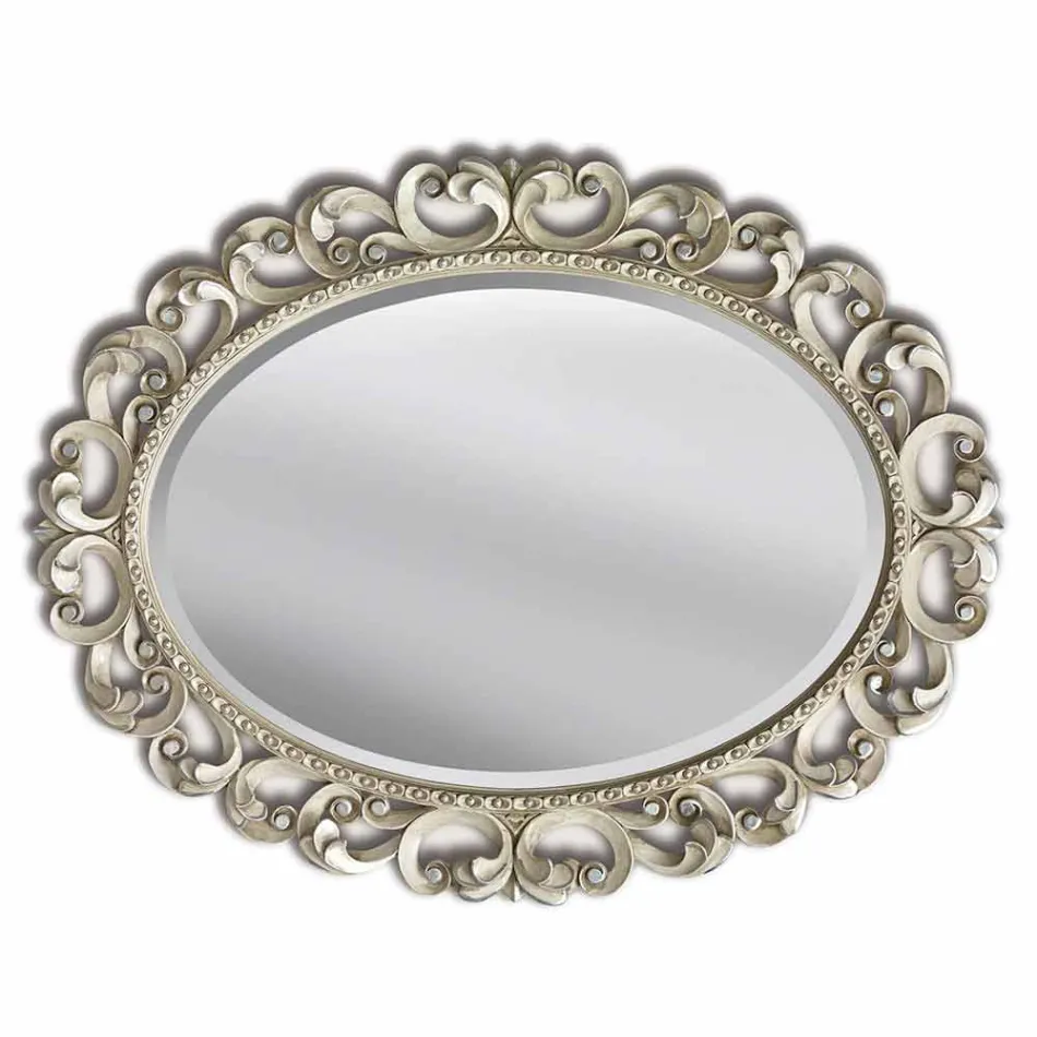 Moderne håndlavet gran trævæg spejl lavet i Italien Dario Viadurini