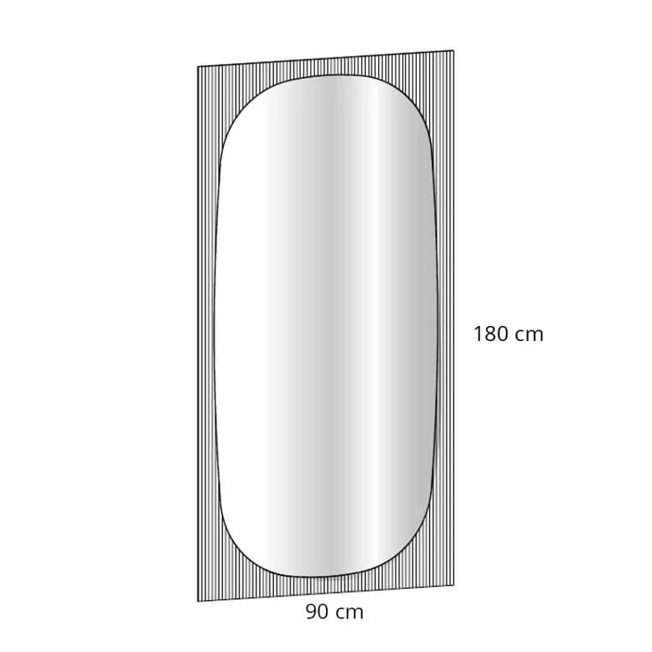 Moderne væg spejl med bronze farvespejl lavet i Italien - Bandolero Viadurini