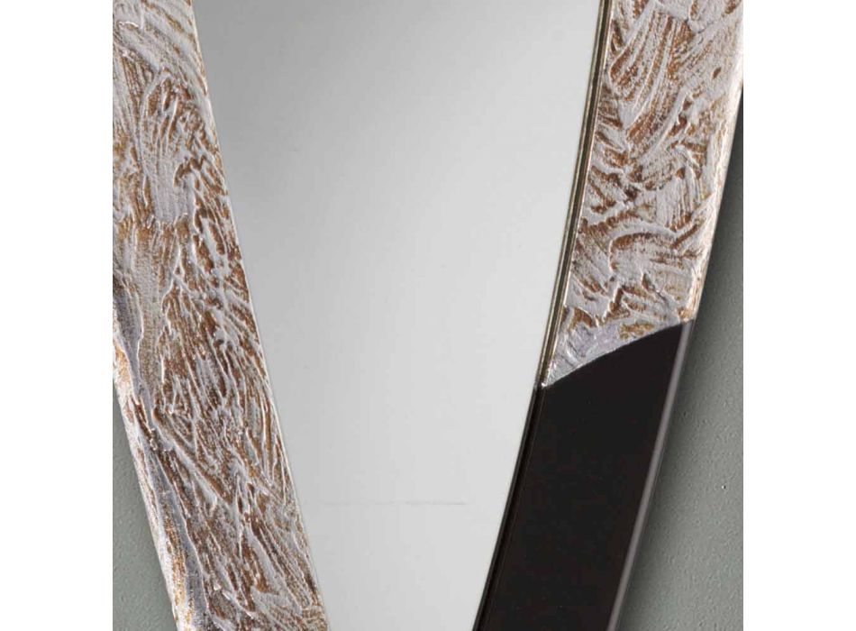 Moderne vægspejl i sølvblad lavet i Italien Urbino Viadurini