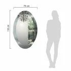 Ovalt vægspejl i bølget krystalglas Made in Italy - Eclisse Viadurini