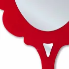 Spejl af rød mur med ramme dekoreret Sne Made in Italy Viadurini