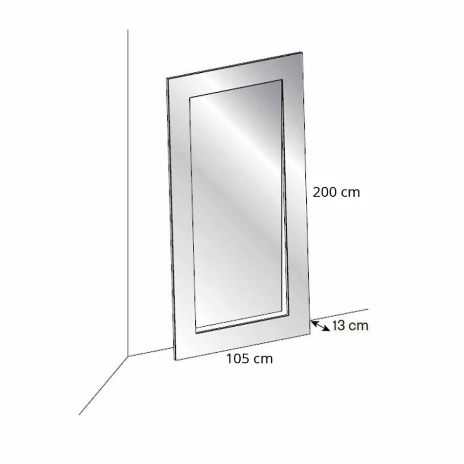 Rektangulært gulvspejl i moderne design fremstillet i Italien - Salamina Viadurini
