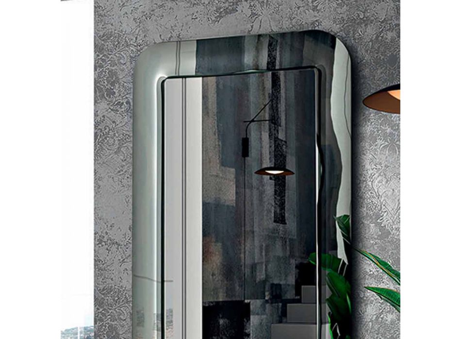 Design spejl med krystaleffekt glasramme lavet i Italien - løkke Viadurini