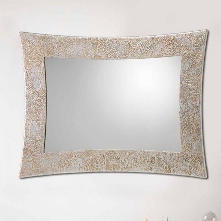 Væg spejl i harpiks og Venedig sølvblad Viadurini
