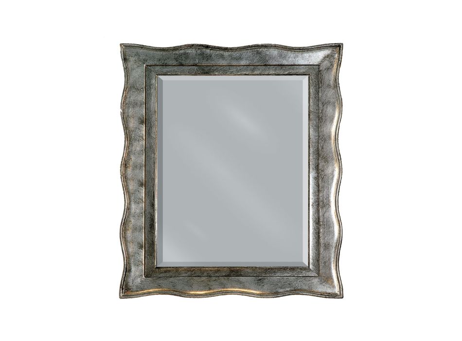 Spejl i Silver Leaf og Ground Spejl Made in Italy - Rongo Viadurini