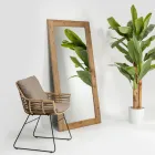 Spejl i børstet, gammelt, naturligt fyrretræ - Acerno Viadurini