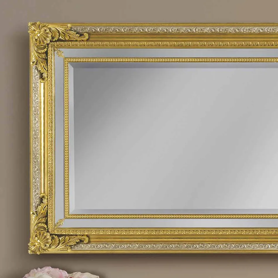 Moderne håndlavet gran trævæg spejl lavet i Italien af Carlo Viadurini