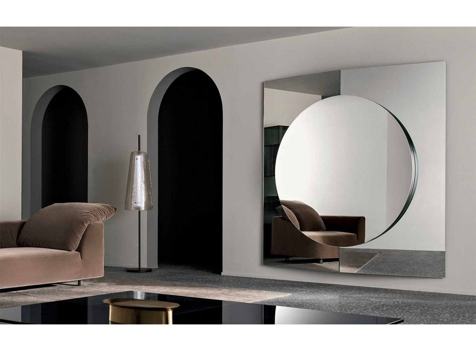 Vægspejl i moderne design lavet af 3 paneler lavet i Italien - Bristol Viadurini