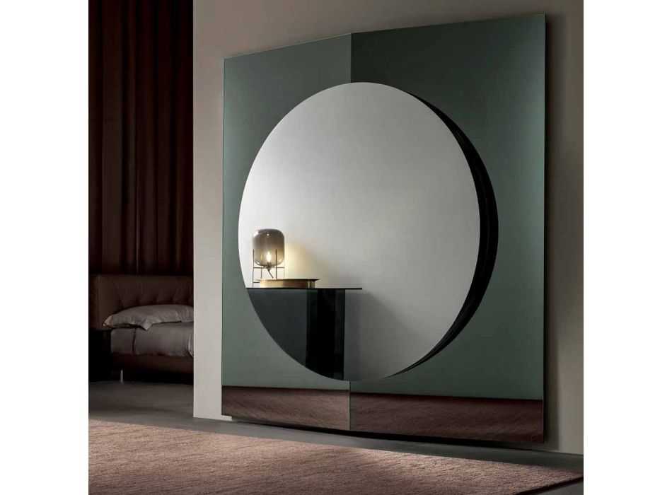 Vægspejl i moderne design lavet af 3 paneler lavet i Italien - Bristol Viadurini