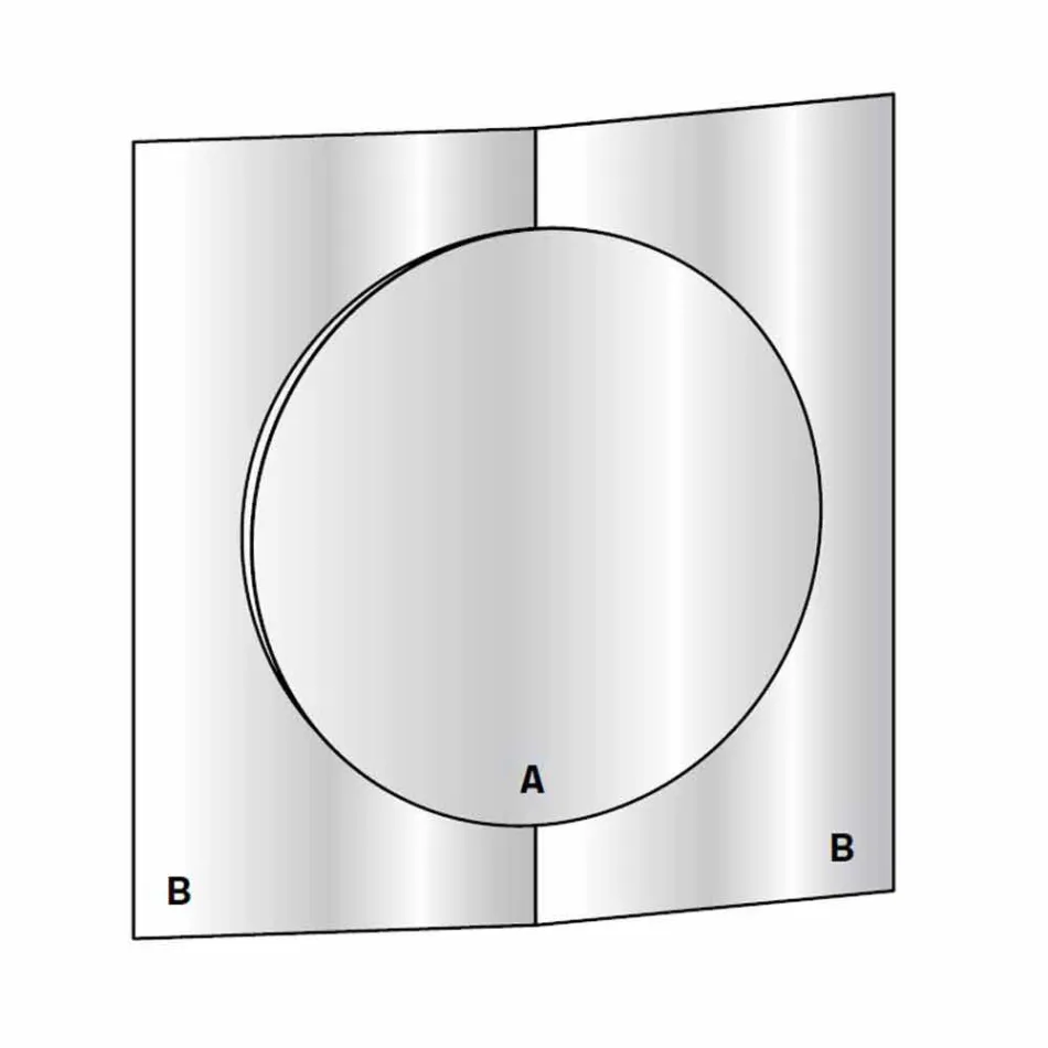 Vægspejl i moderne design lavet af 3 paneler lavet i Italien - Bristol Viadurini