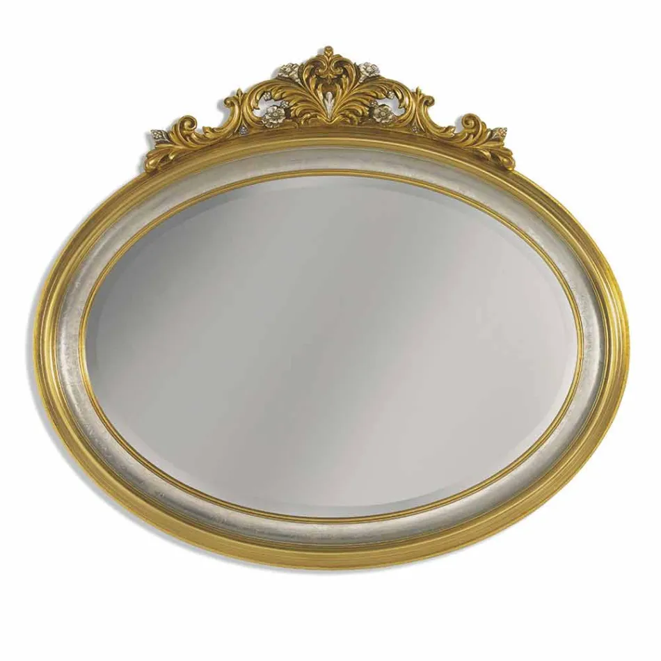 Spejl vægfries harpiks og gran træ fremstillet i Italien Alberto Viadurini