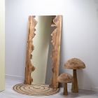 Rektangulært glasspejl med stel af massivt træ - Nikos Viadurini