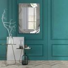 Moderne rektangulært spejl med buet glasramme lavet i Italien - Vira Viadurini