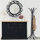 Rundt spejl med gennembrudt mønster lavet i Italien - Ferona Viadurini