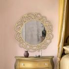 Rundt spejl med gennembrudt mønster lavet i Italien - Ferona Viadurini