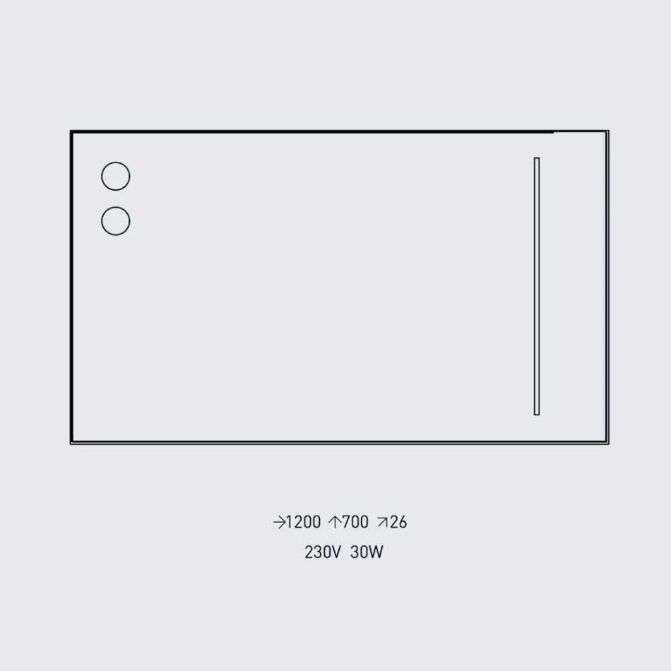 Vægspejl med 2 pærer og sort aluminiumsramme fremstillet i Italien - ramme Viadurini