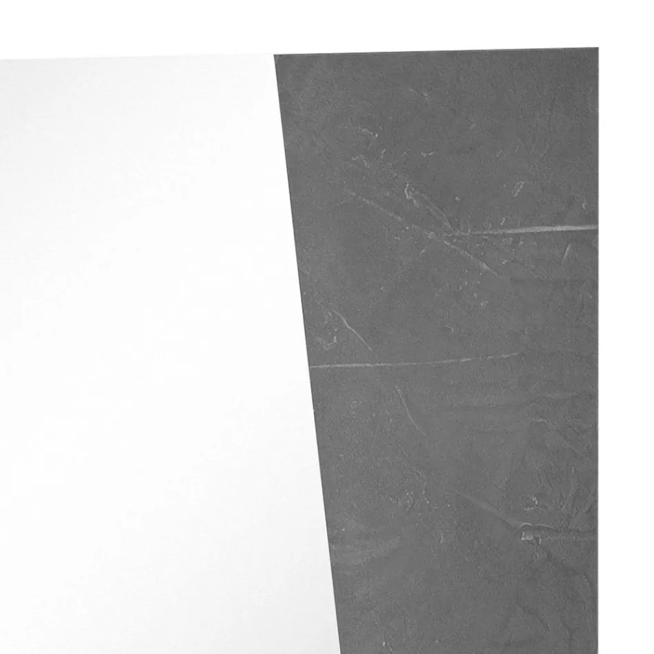 Vægspejl med blank hvid skifertræ italiensk design - Joris Viadurini