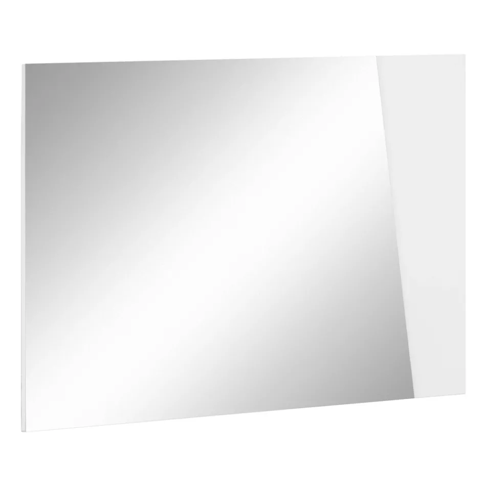 Vægspejl med blank hvid skifertræ italiensk design - Joris Viadurini