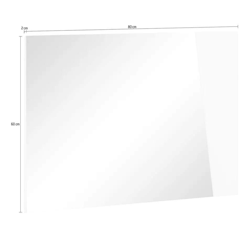 Vægspejl med blank hvid skifertræ italiensk design - Joris Viadurini