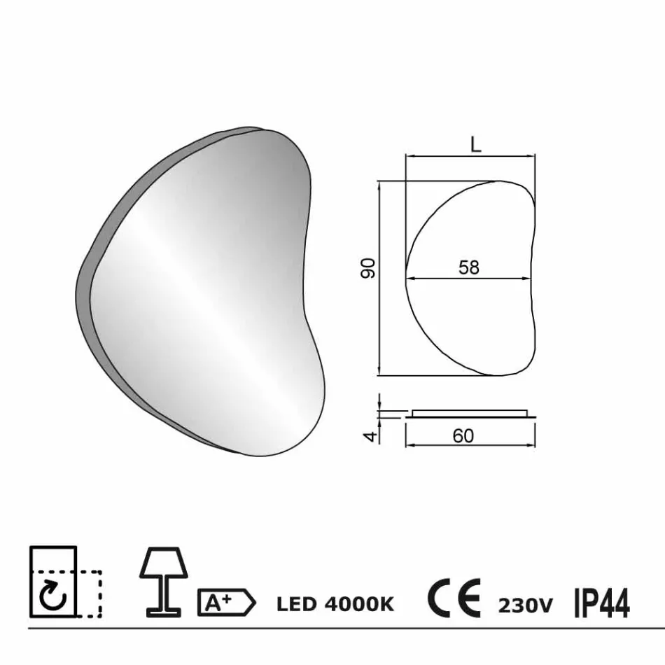 Spejl badeværelset væggen med LED-baggrundsbelysning Pirro Viadurini