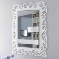 Hvid spejl i spejlglas med dekoreret rektangulær ramme - Alidifarf