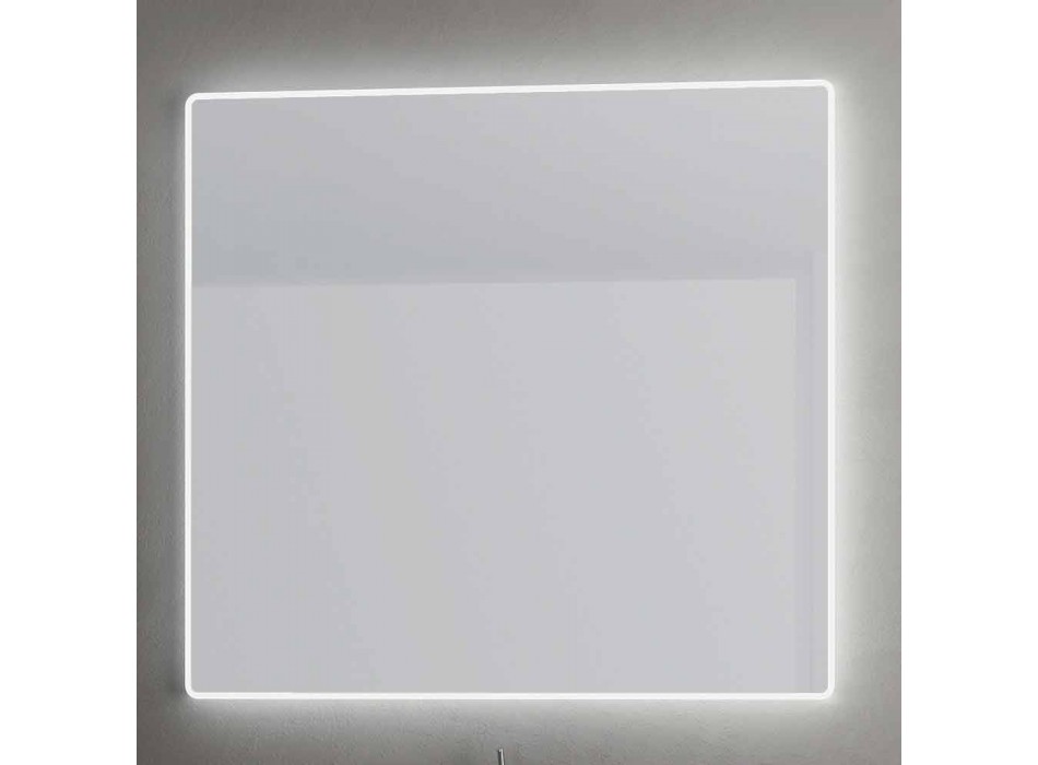 Væg spejl med matteret kanter, LED belysning, Tessa Viadurini